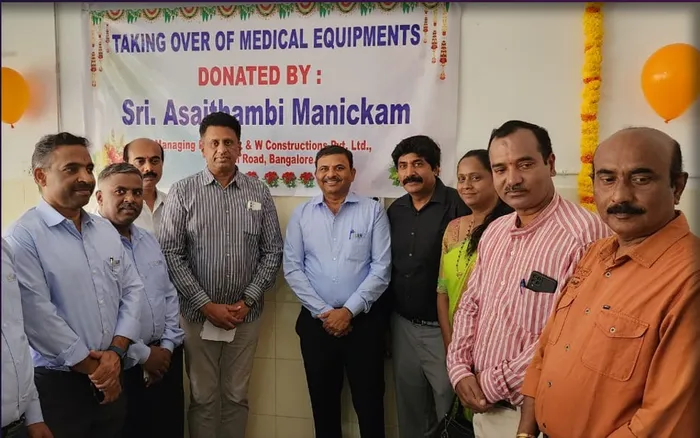 Medical equipment donated by L&W at Chikkaballapur
